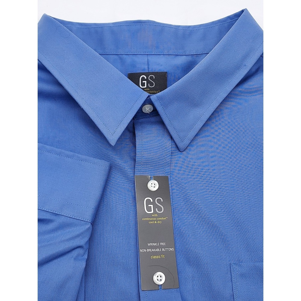GS Classic Fit Wrinkle Free Cool &‎ Dry Button Down Shirt 22-35/36 NWT